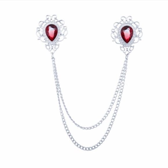 Fashion Tassel Chain Lapel Pins Shirt Suit Badge Wedding Jewelry Gifts for Men - Picture 7 of 7